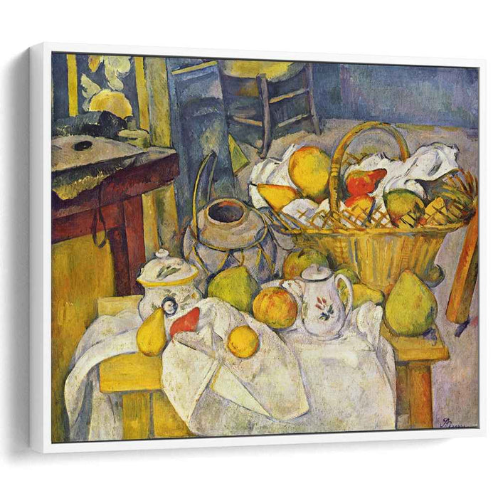 Still life with basket (Kitchen table) (1890) by Paul Cezanne