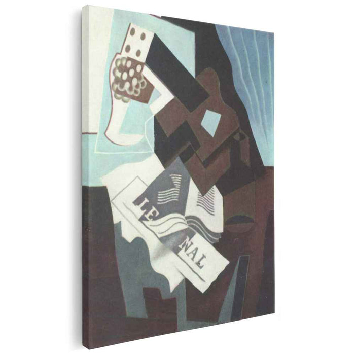 Still Life with Guitar, Book and newspaper by Juan Gris