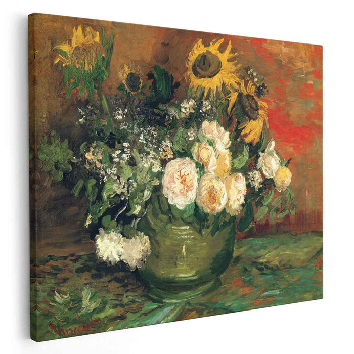 Still Life with Roses and Sunflowers (1886) by Vincent van Gogh