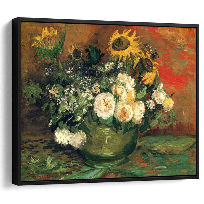 Still Life with Roses and Sunflowers (1886) by Vincent van Gogh