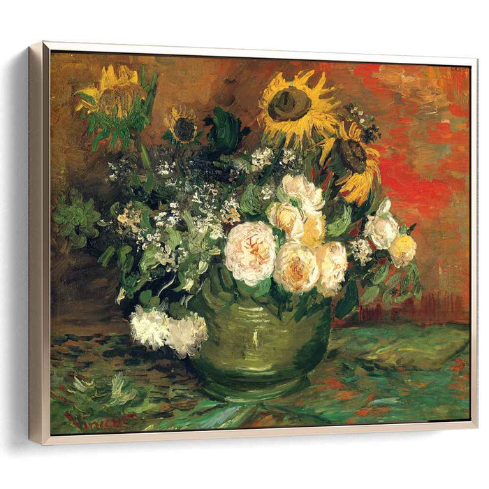 Still Life with Roses and Sunflowers (1886) by Vincent van Gogh