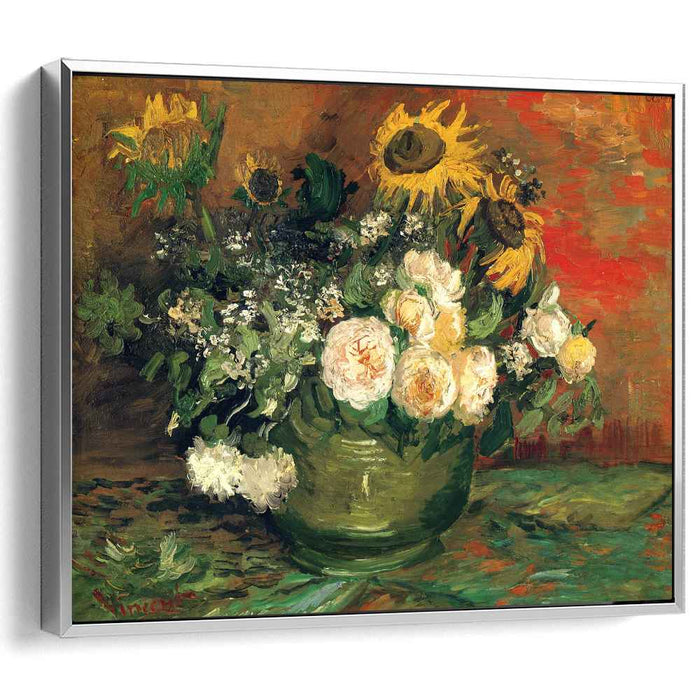 Still Life with Roses and Sunflowers (1886) by Vincent van Gogh