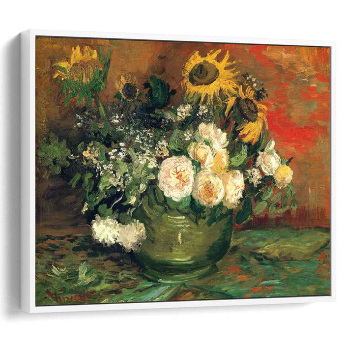 Still Life with Roses and Sunflowers (1886) by Vincent van Gogh