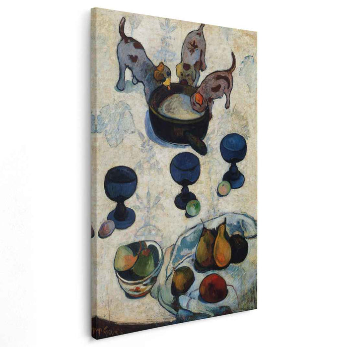 Still Life with Three Puppies (1888) by Paul Gauguin