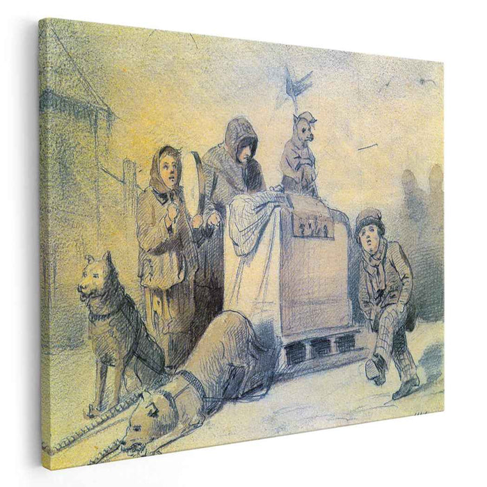 Street musicians in Paris (1863) by Vasily Perov