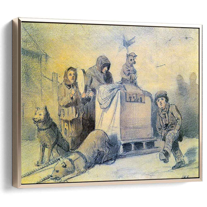 Street musicians in Paris (1863) by Vasily Perov