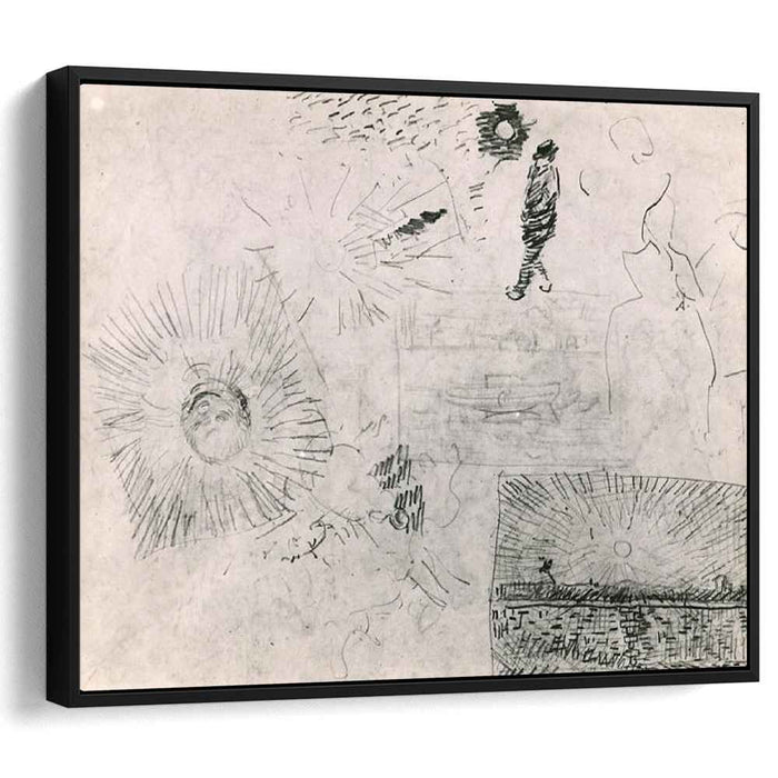 Studies Figure The Enclosure Wall of Saint-Paul Hospital and Others (1889) by Vincent van Gogh