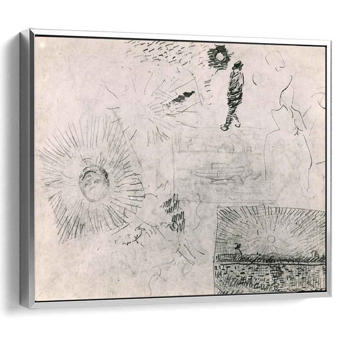 Studies Figure The Enclosure Wall of Saint-Paul Hospital and Others (1889) by Vincent van Gogh