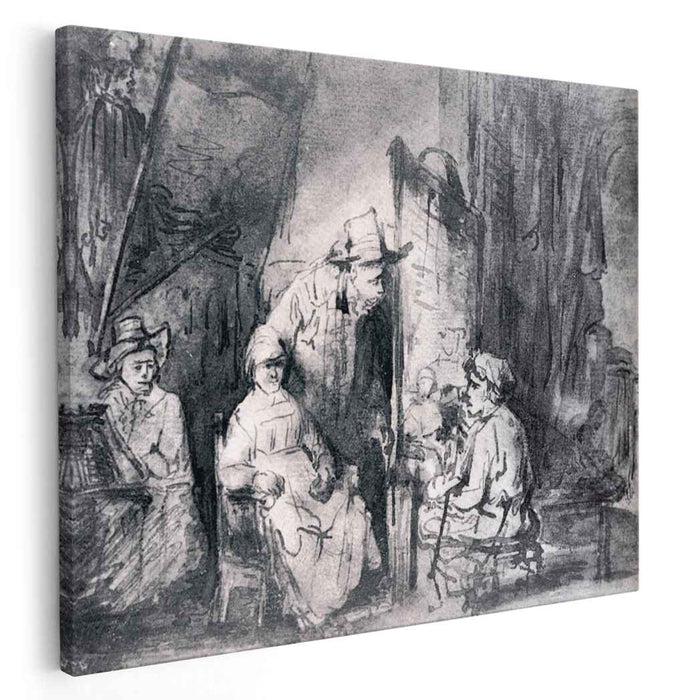 Studio Scene With Sitters (1650) by Rembrandt