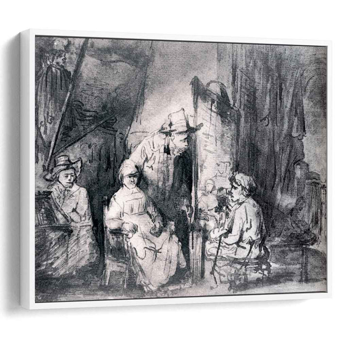 Studio Scene With Sitters (1650) by Rembrandt