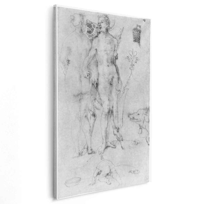 Study Journal, naked couple and the Devil by Albrecht Durer