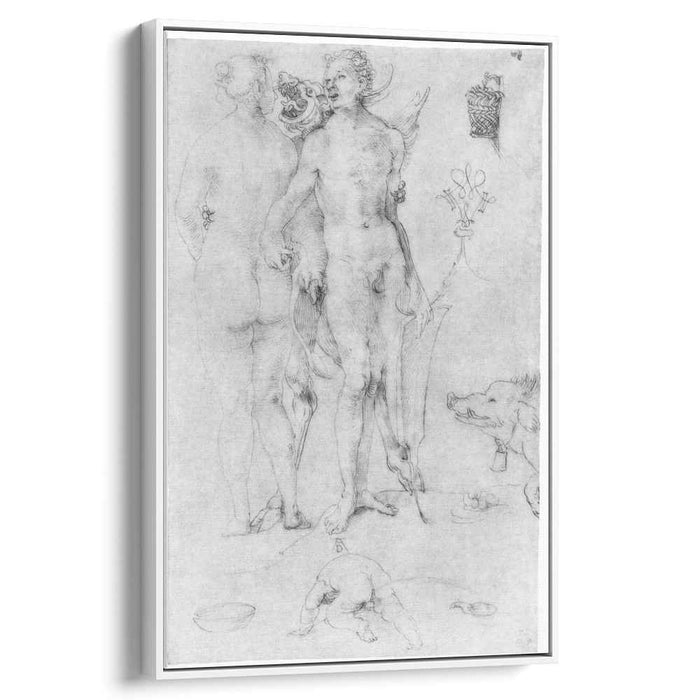 Study Journal, naked couple and the Devil by Albrecht Durer
