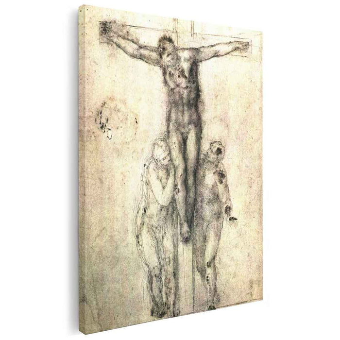 Study of "Christ on the Cross between the Virgin and St. John the Evangelist" (1556) by Michelangelo