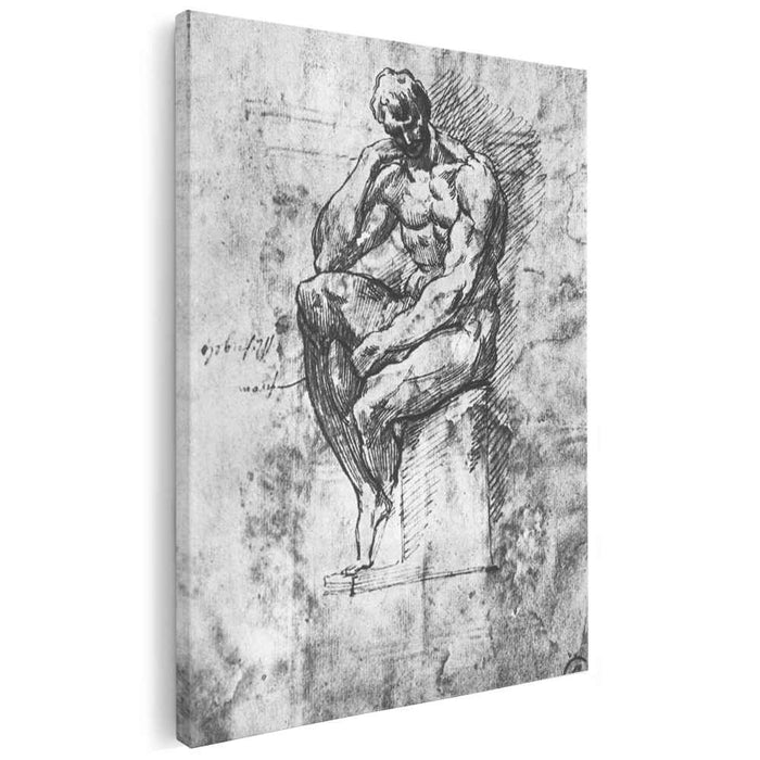 Study of nude man (1511) by Michelangelo