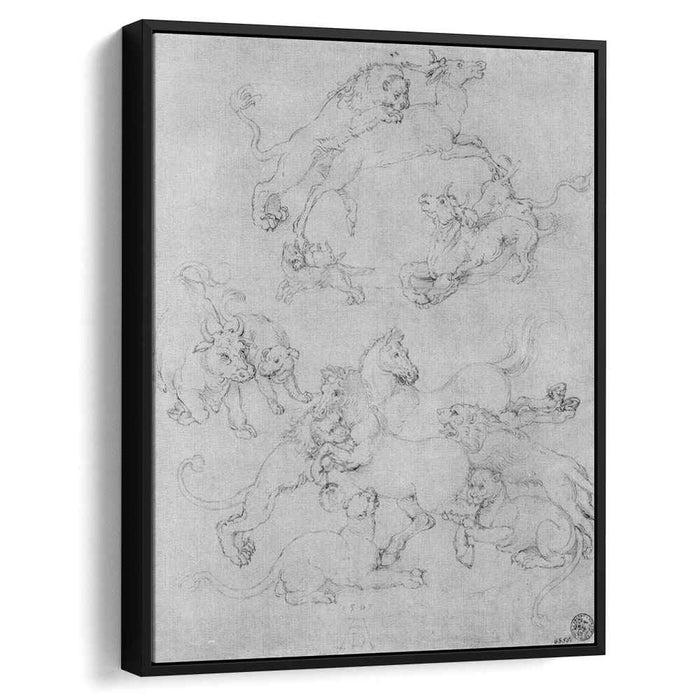 Study sheet with the attacked animals by Albrecht Durer