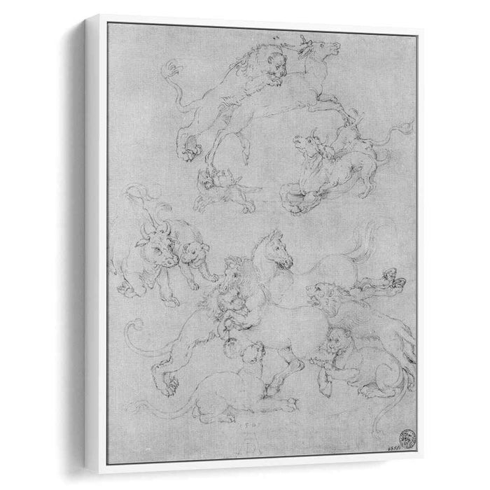 Study sheet with the attacked animals by Albrecht Durer