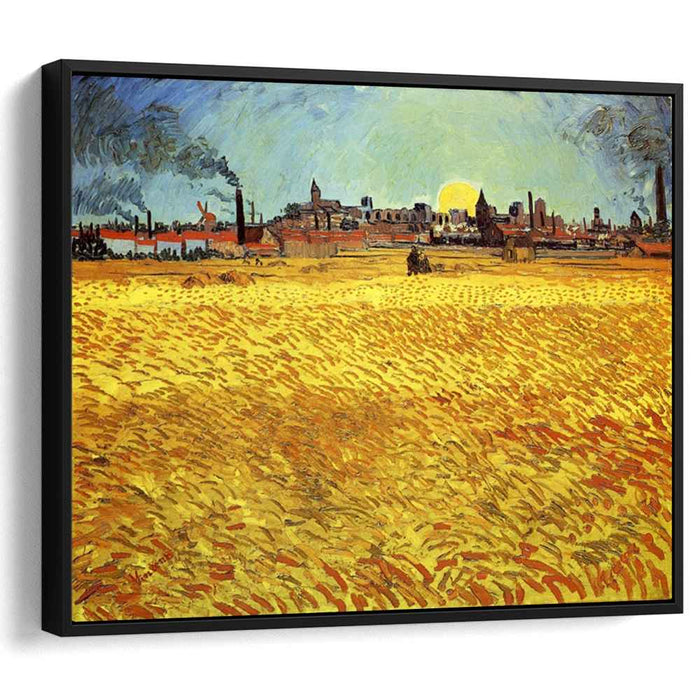 Summer Evening, Wheatfield with Setting sun by Vincent van Gogh