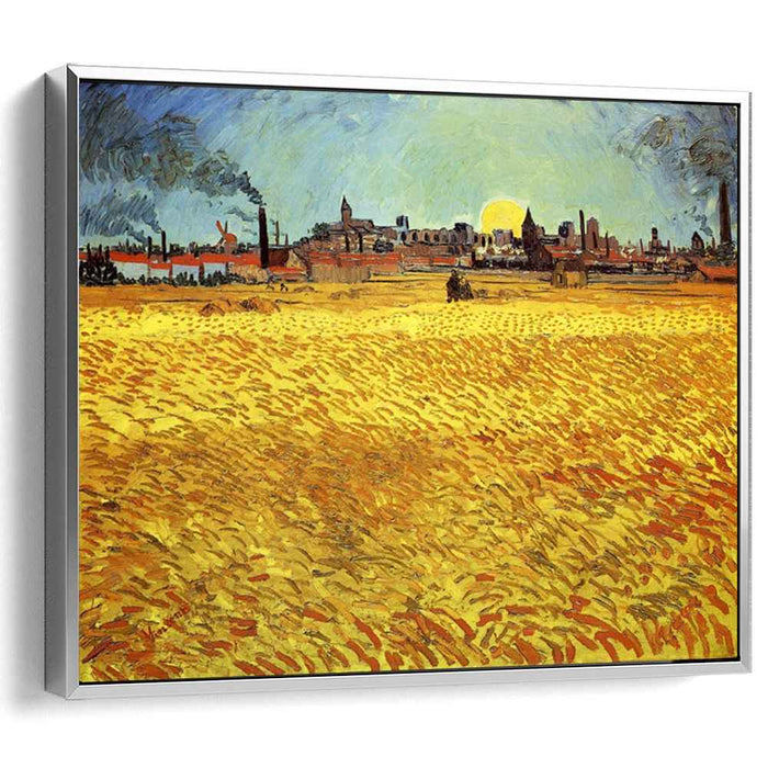 Summer Evening, Wheatfield with Setting sun by Vincent van Gogh