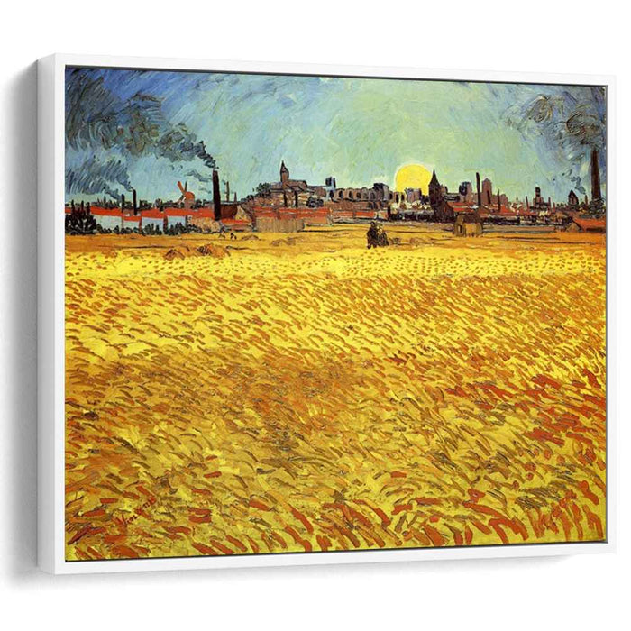 Summer Evening, Wheatfield with Setting sun by Vincent van Gogh