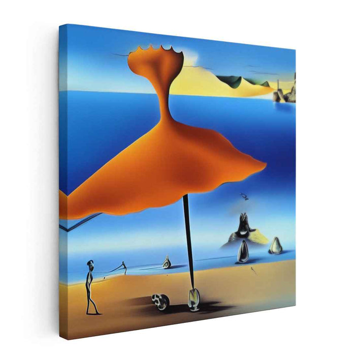 Umbrella Overture: Floating Umbrella Dreamscape Canvas Art