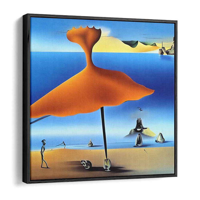 Umbrella Overture: Floating Umbrella Dreamscape Canvas Art