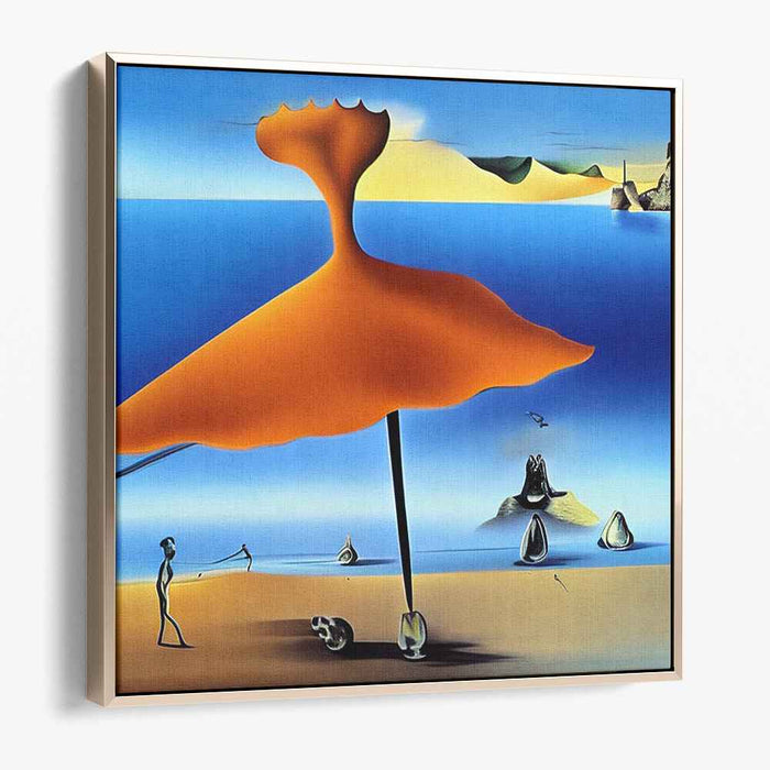 Umbrella Overture: Floating Umbrella Dreamscape Canvas Art