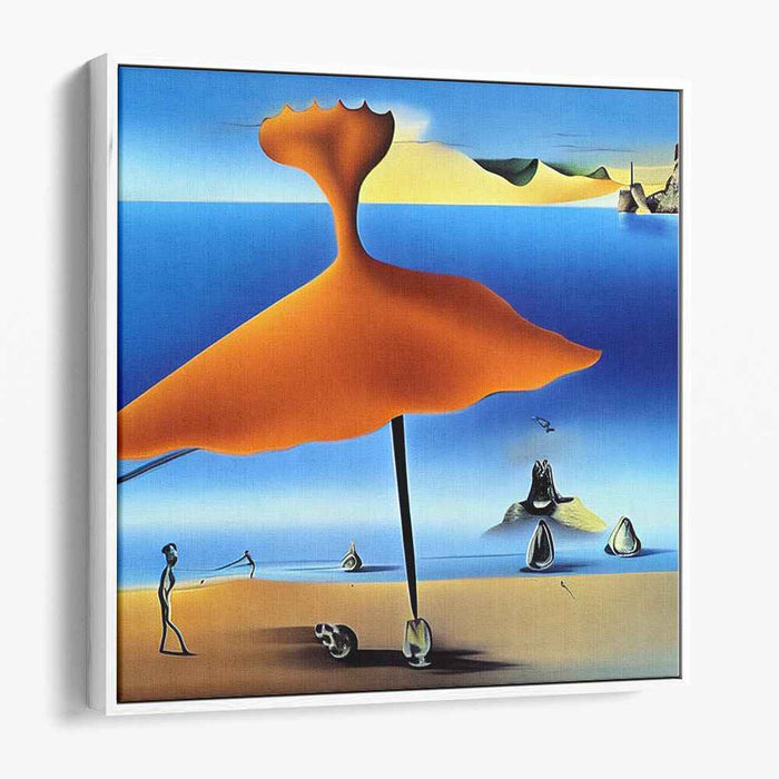 Umbrella Overture: Floating Umbrella Dreamscape Canvas Art