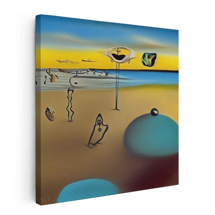 Dreamscape Shores: Surrealist Beach Fantasy Canvas Art Print