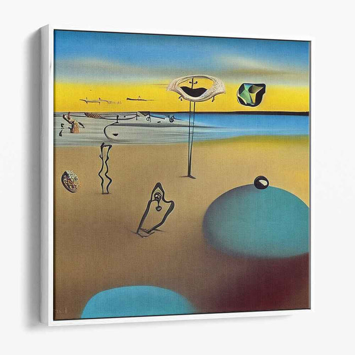 Dreamscape Shores: Surrealist Beach Fantasy Canvas Art Print