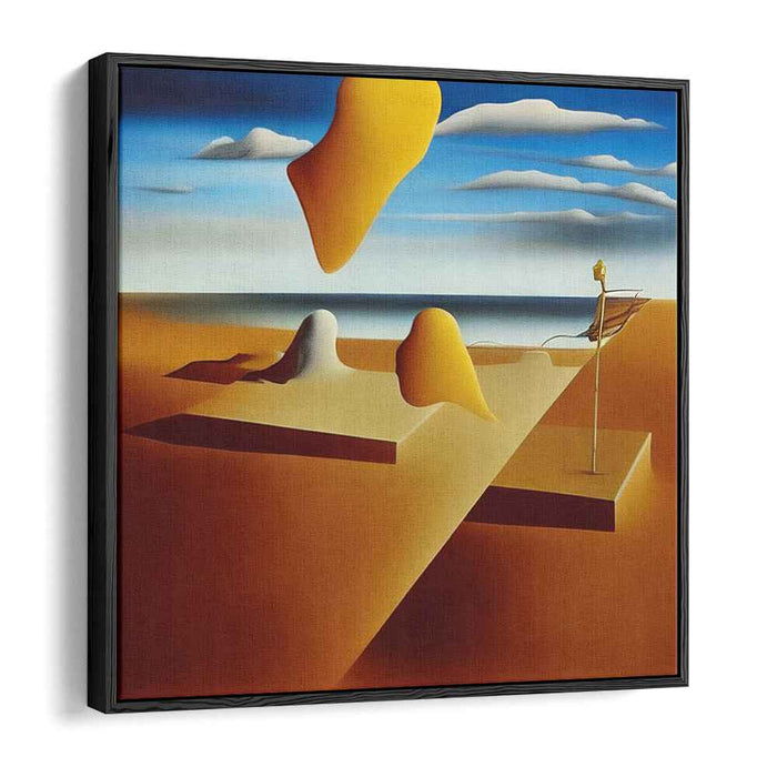 Echoes of Sunlit Surrealism: Surrealist Dreamscapes in Golden Yellow and Azure