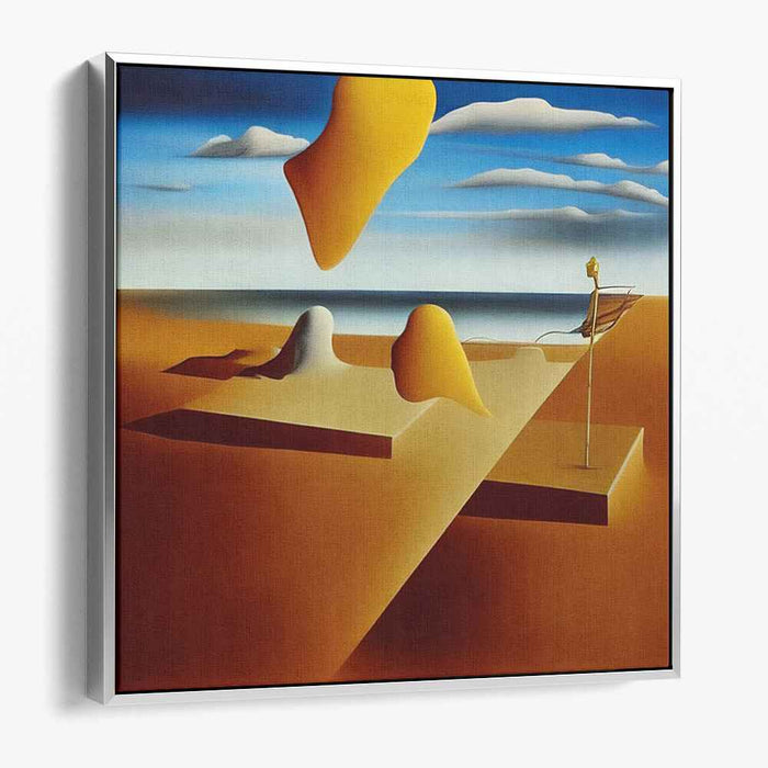 Echoes of Sunlit Surrealism: Surrealist Dreamscapes in Golden Yellow and Azure