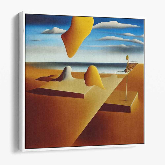 Echoes of Sunlit Surrealism: Surrealist Dreamscapes in Golden Yellow and Azure