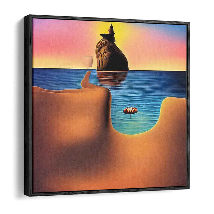 Deserted Shores: Surrealistic Twilight Seascape Canvas Art