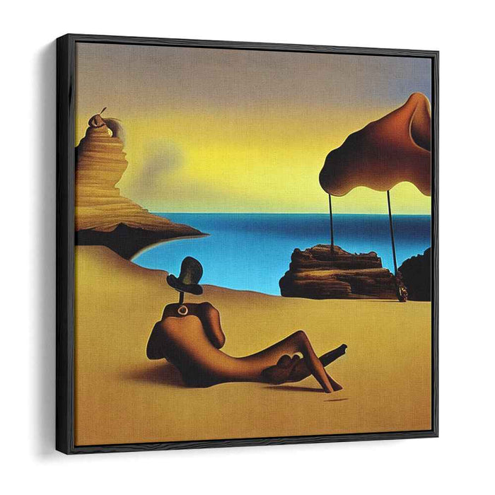 Whimsical Seashore Dreams: Surrealist Beachside Canvas Art Print