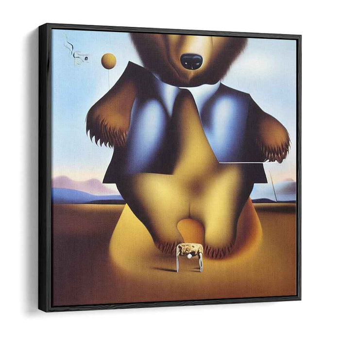 Whimsical Surrealism: Anthropomorphic Bear in Dreamscape Canvas Art Print