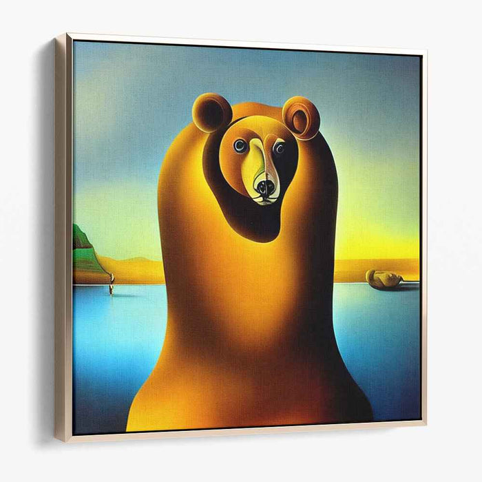 Mystical Sunset Bear: Surreal Landscape with Anthropomorphic Animal