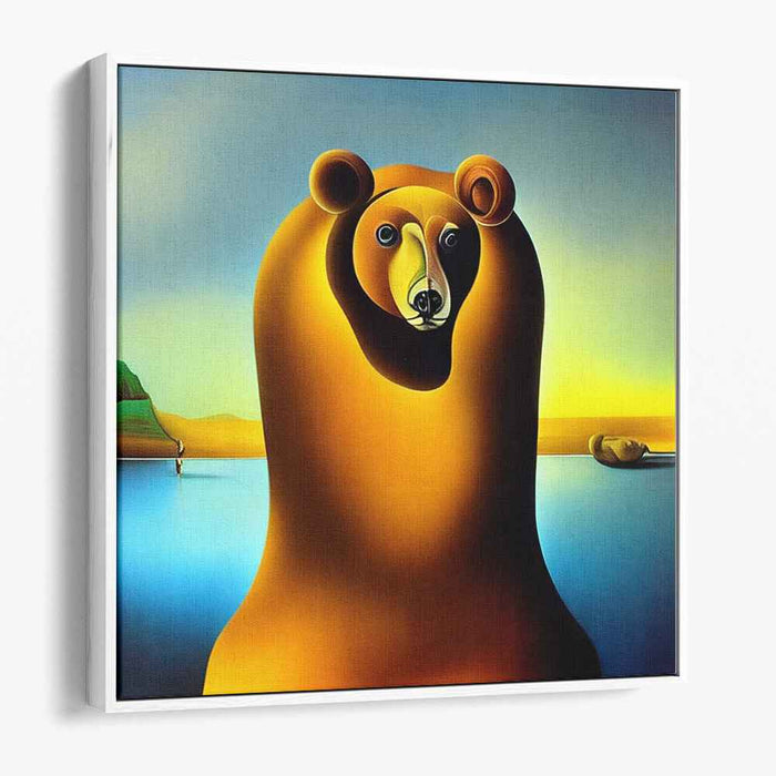 Mystical Sunset Bear: Surreal Landscape with Anthropomorphic Animal