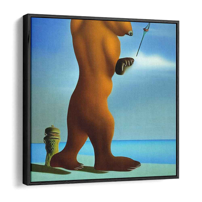 Bear's Blossom Mirage: Surreal Bear with Flower Canvas Art Print