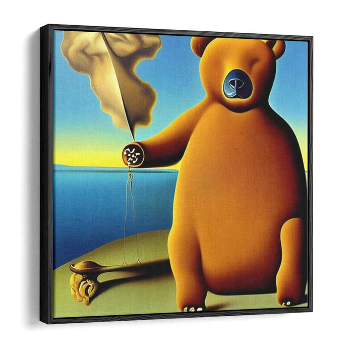 Whimsical Surrealist Bear: Dreamy Oceanic Canvas Art Print