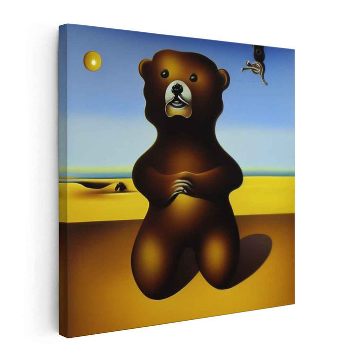 Surreal Desert Bear: A Dreamlike Canvas Art Print