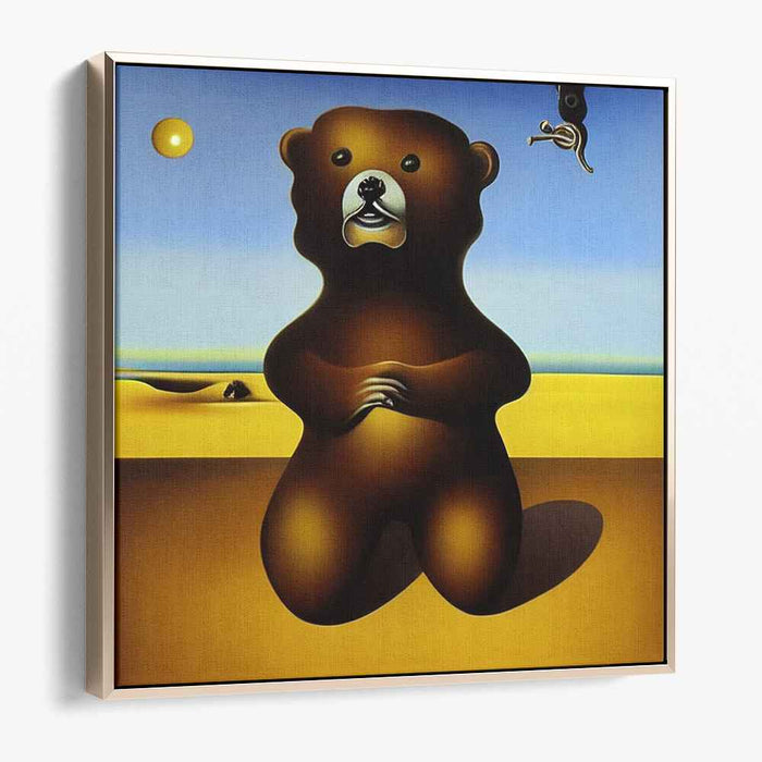 Surreal Desert Bear: A Dreamlike Canvas Art Print