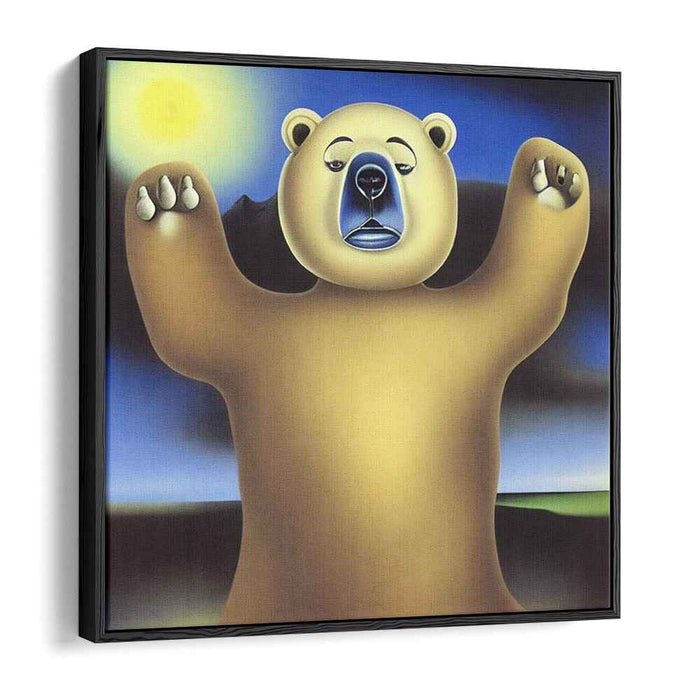Mystical Midnight: Surreal Polar Bear in Moonlit Reverie Canvas Art
