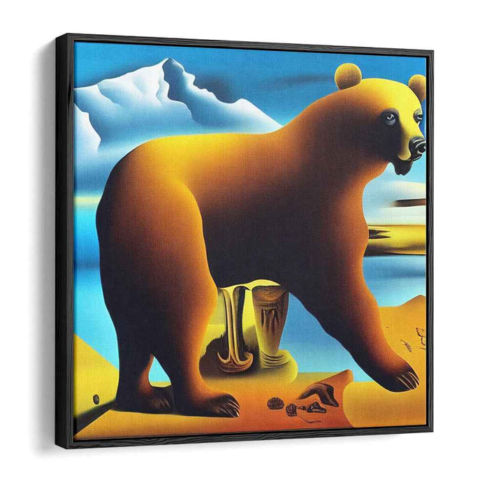 Surreal Vista: Golden Bear and Dreamy Landscapes Canvas Art