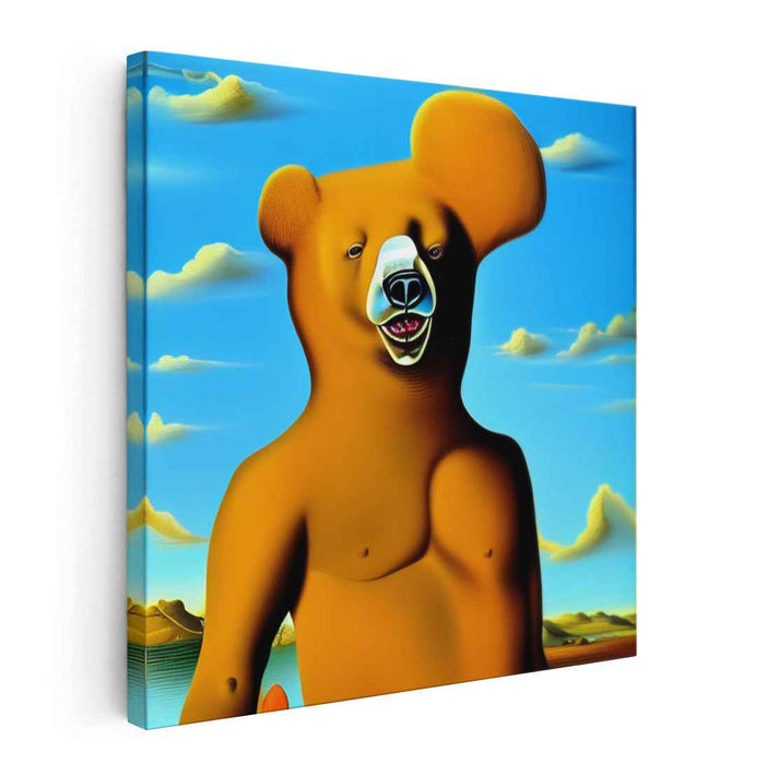 Sleeping Giant Wilderness: Majestic Bear in Dreamlike Landscape Canvas Art