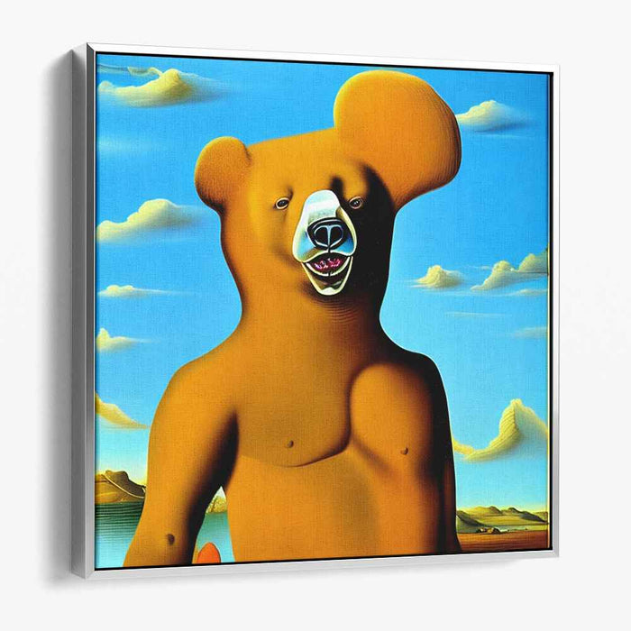 Sleeping Giant Wilderness: Majestic Bear in Dreamlike Landscape Canvas Art