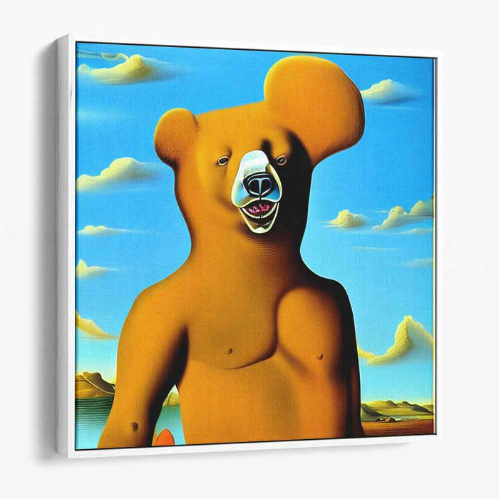 Sleeping Giant Wilderness: Majestic Bear in Dreamlike Landscape Canvas Art