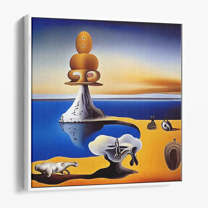 Whimsical Blue Mirage: Surrealist Fantasy in Blue and Gold