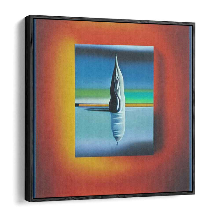 Flame of Tranquility: Surreal Landscape in Vibrant Orange and Cool Blues