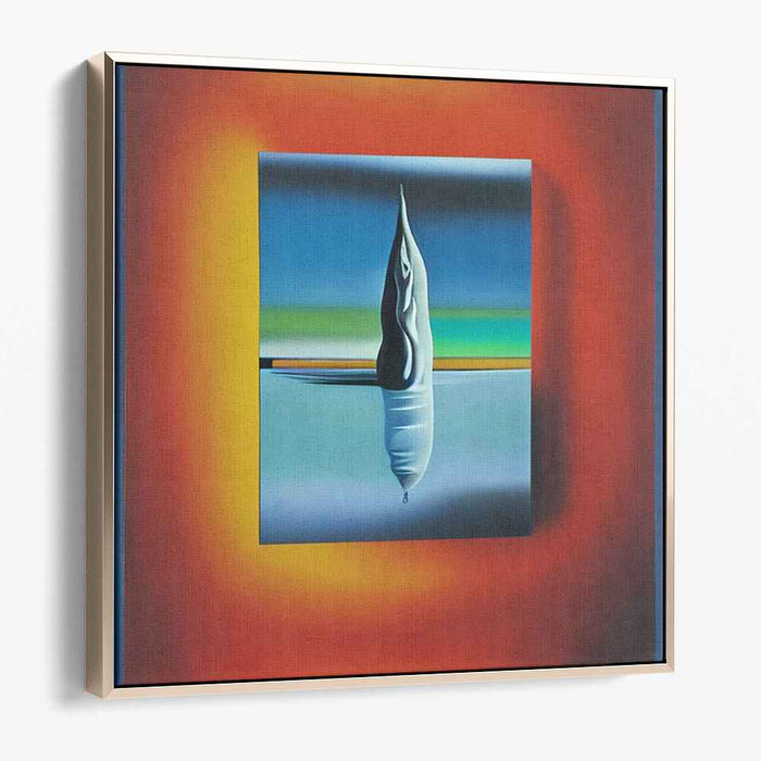 Flame of Tranquility: Surreal Landscape in Vibrant Orange and Cool Blues