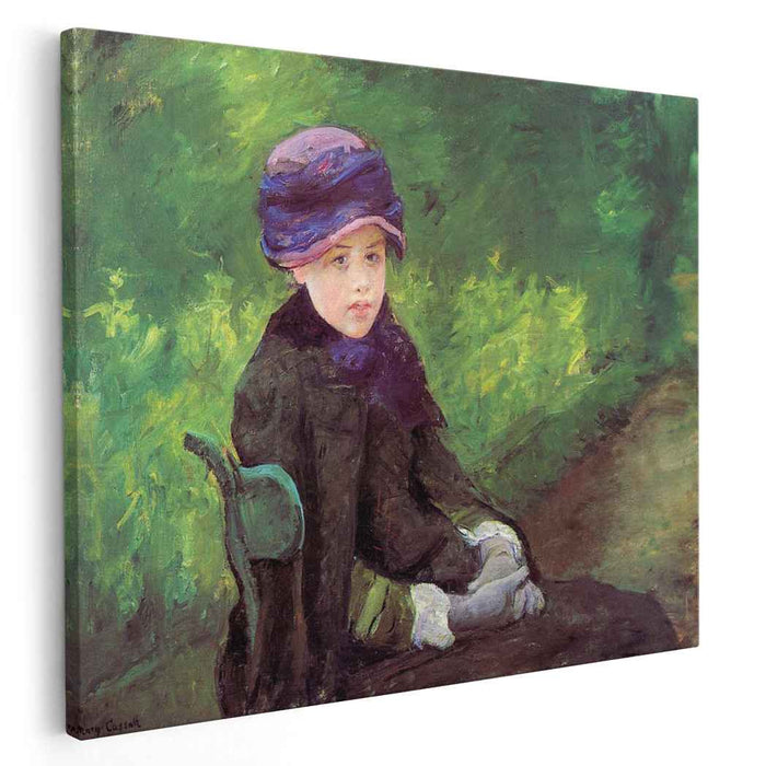 Susan Seated Outdoors Wearing a Purple Hat (1881) by Mary Cassatt